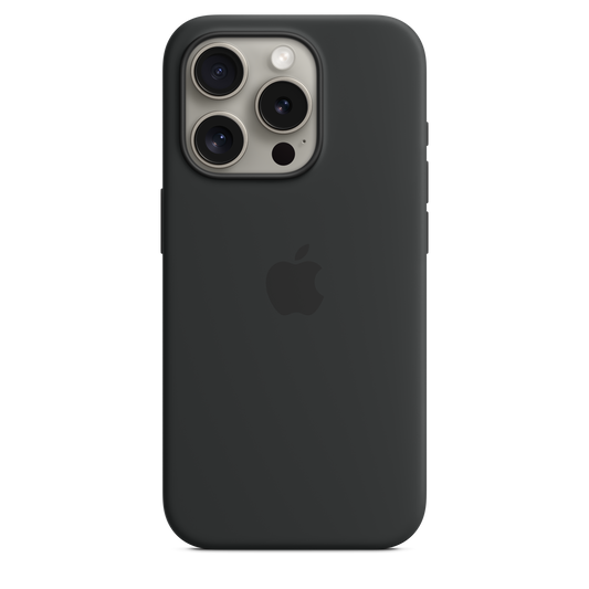 iPhone 15 Pro MagSafe–rögzítésű szilikontok – fekete - iSTYLE HU