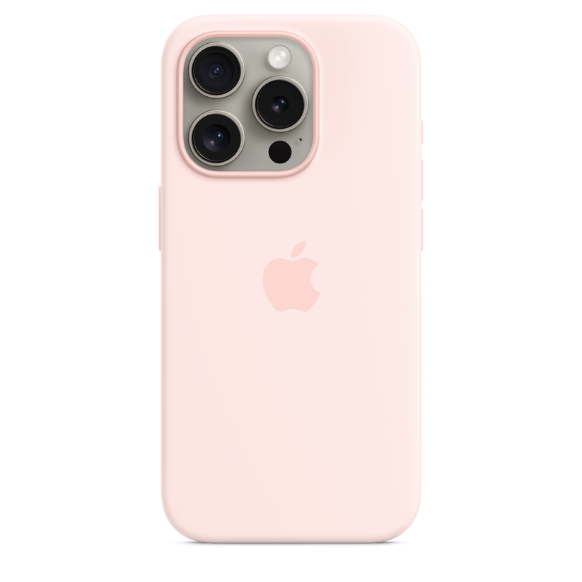 iPhone 15 Pro MagSafe–rögzítésű szilikontok – lágy rózsaszín - iSTYLE HU