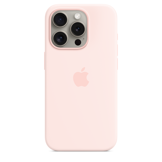 iPhone 15 Pro MagSafe–rögzítésű szilikontok – lágy rózsaszín - iSTYLE HU