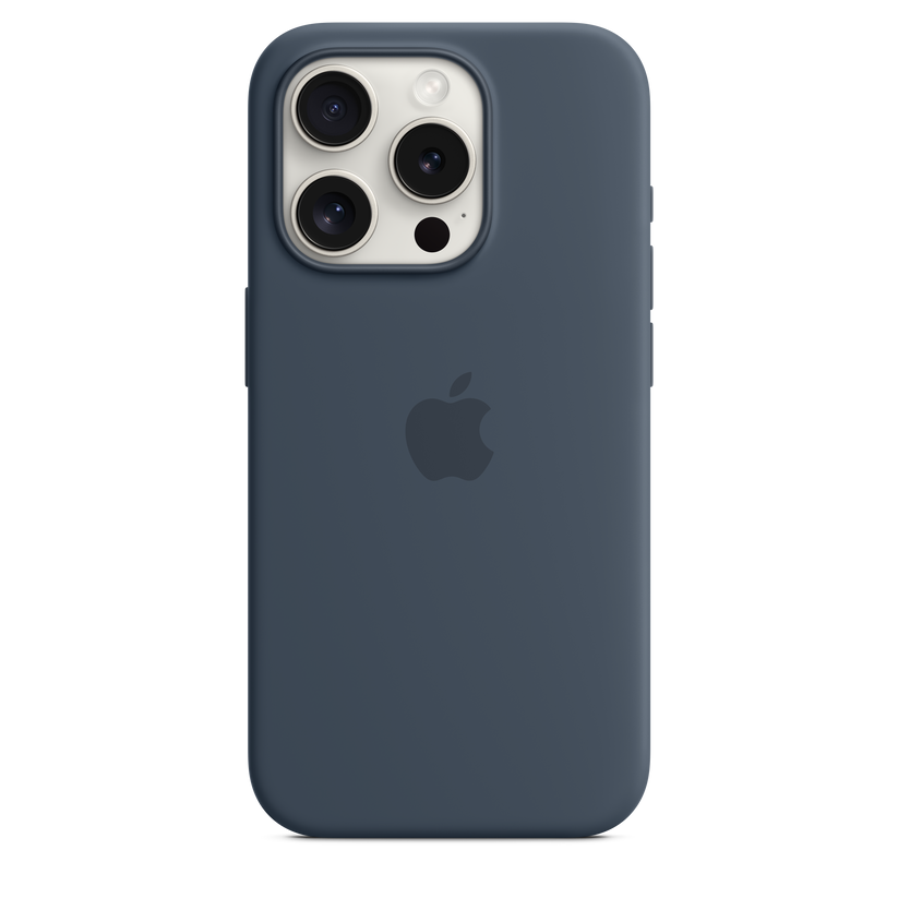 iPhone 15 Pro MagSafe–rögzítésű szilikontok – viharkék - iSTYLE HU