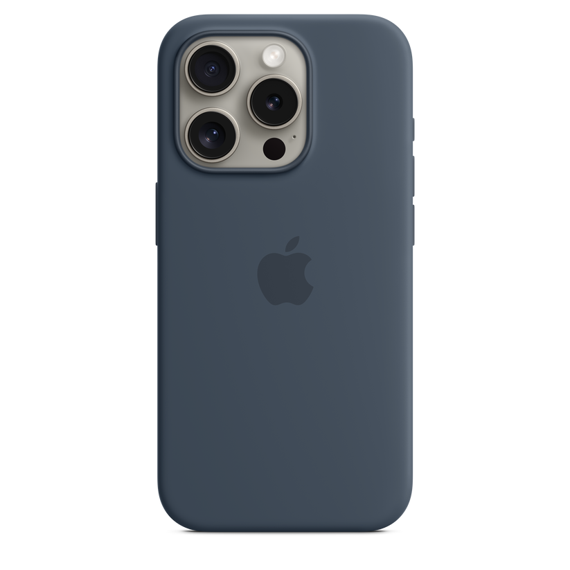 iPhone 15 Pro MagSafe–rögzítésű szilikontok – viharkék - iSTYLE HU
