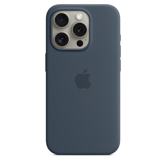 iPhone 15 Pro MagSafe–rögzítésű szilikontok – viharkék - iSTYLE HU