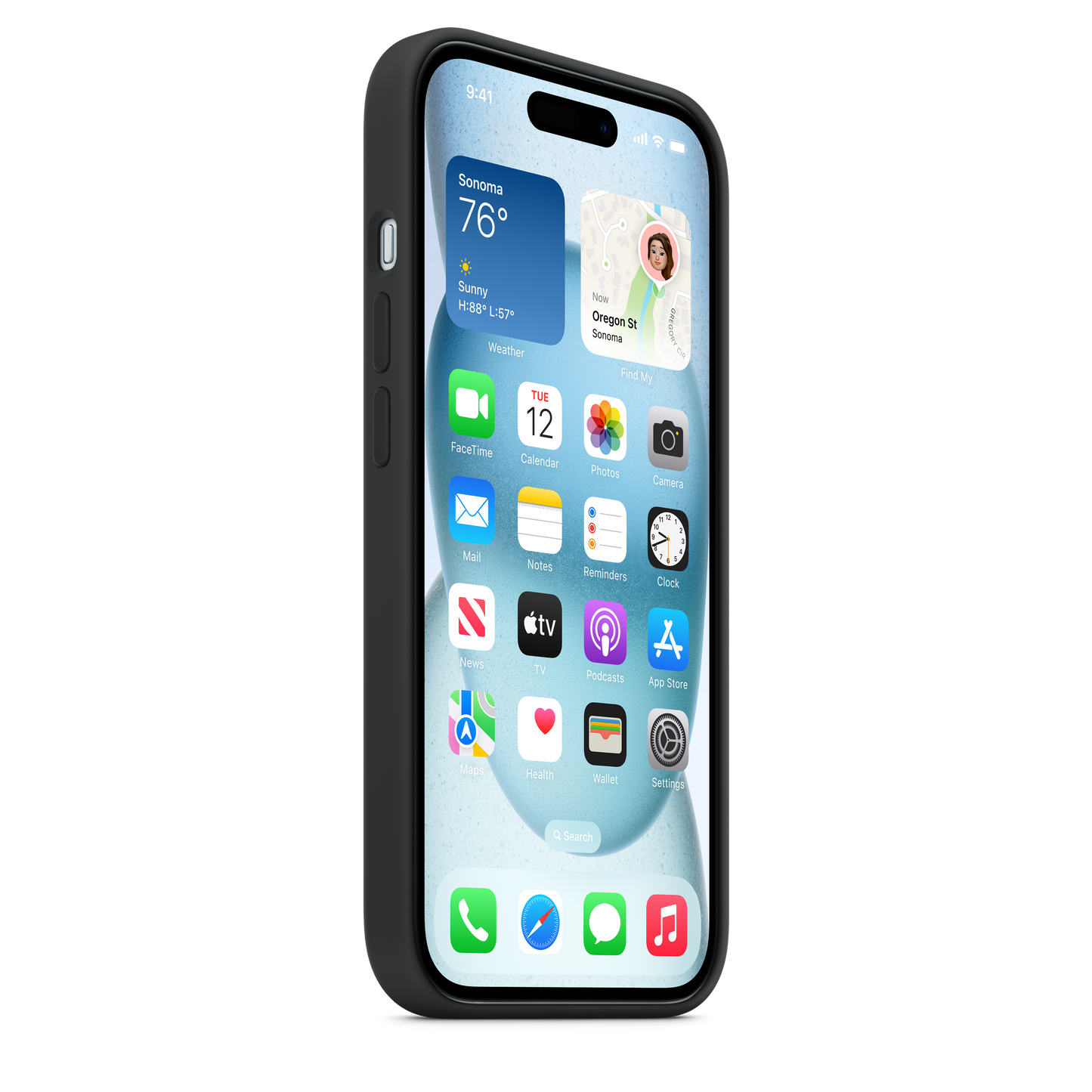 iPhone 15 MagSafe–rögzítésű szilikontok – fekete - iSTYLE HU