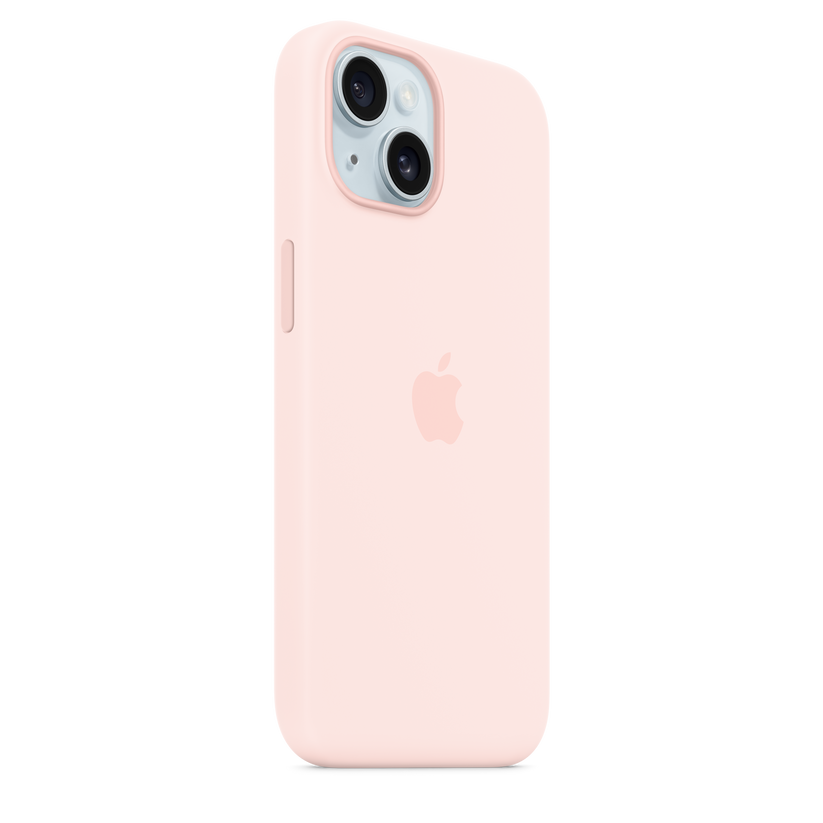 iPhone 15 MagSafe–rögzítésű szilikontok – lágy rózsaszín - iSTYLE HU