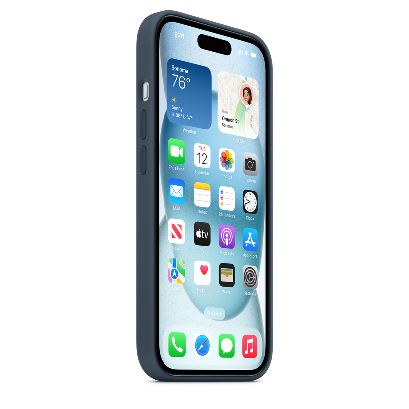 iPhone 15 MagSafe–rögzítésű szilikontok – viharkék - iSTYLE HU