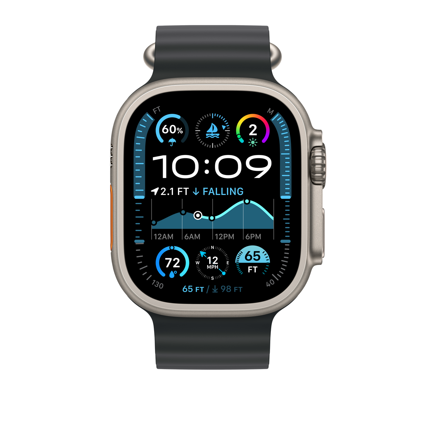49mm fekete óceán szíj – natúr titán Finish - iSTYLE HU
