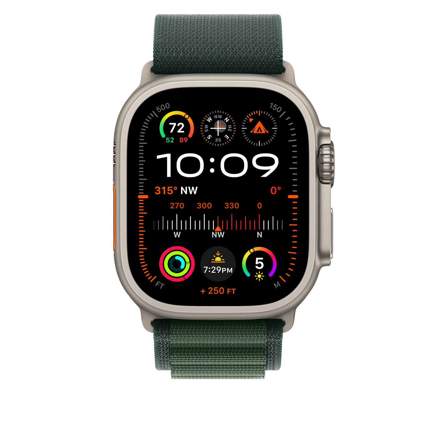 49mm sötétzöld alpesi szíj – Large – natúr titán Finish - iSTYLE HU