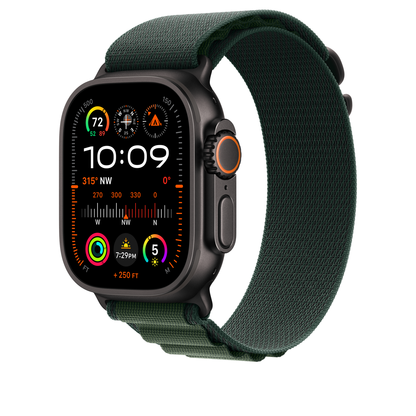 49mm sötétzöld alpesi szíj – Medium – fekete – natúr titán - iSTYLE HU