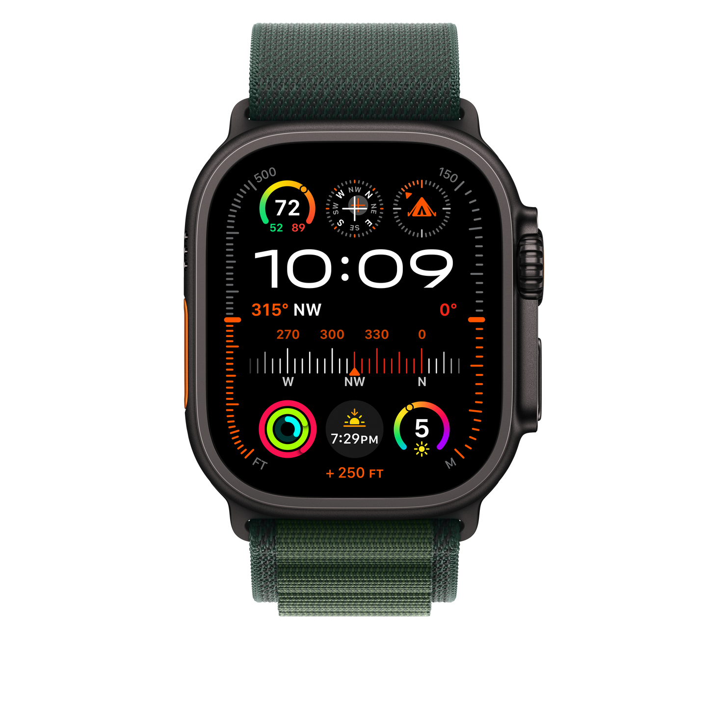 49mm sötétzöld alpesi szíj – Medium – fekete – natúr titán - iSTYLE HU
