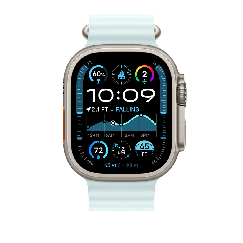 49mm gleccserkék óceán szíj – natúr titán Finish - iSTYLE HU