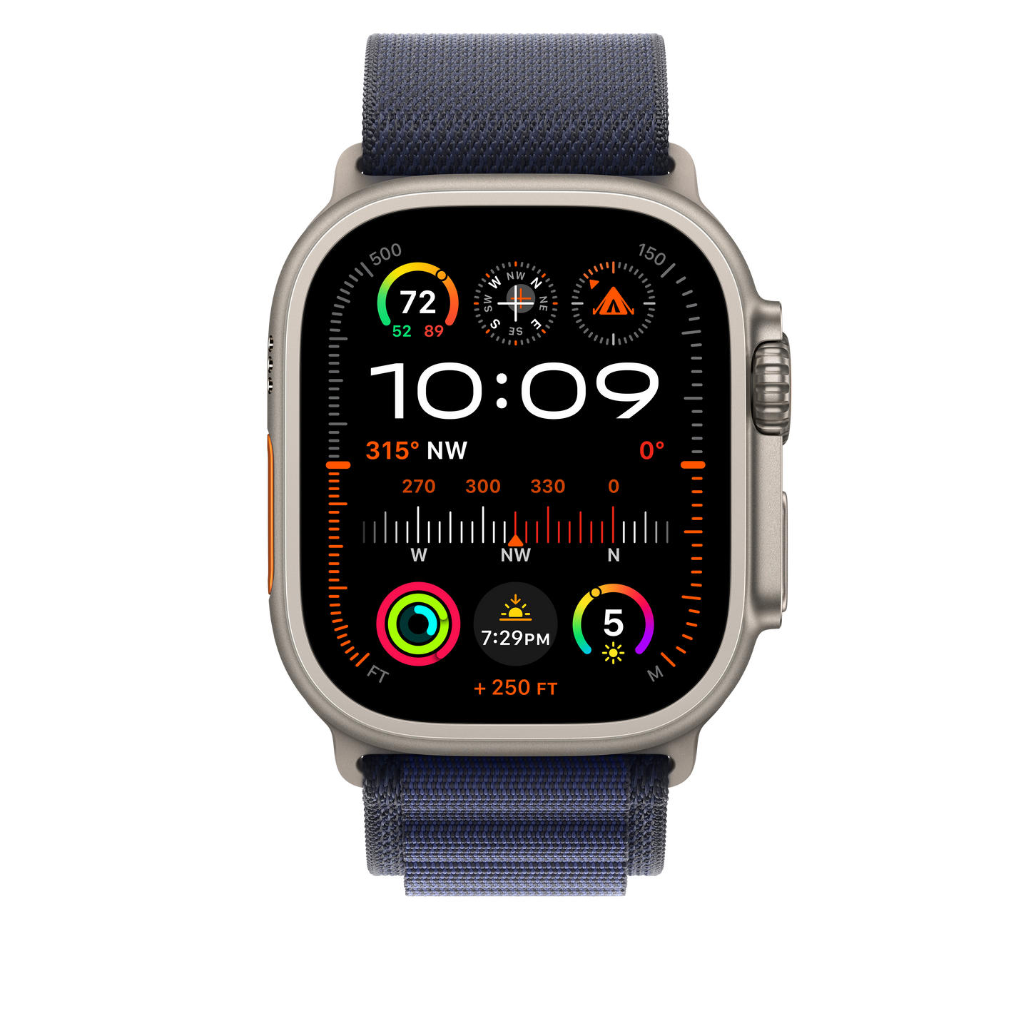 49mm tengerészkék alpesi szíj – Medium – natúr titán Finish - iSTYLE HU