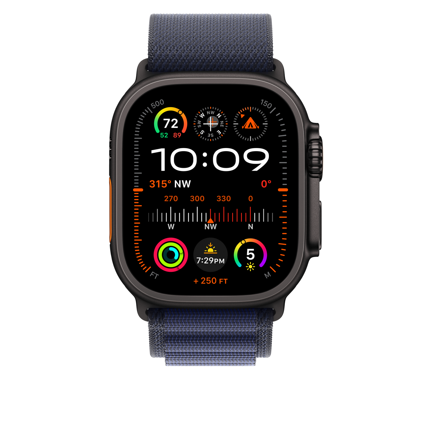 49mm tengerészkék alpesi szíj – Small – fekete – natúr titán - iSTYLE HU