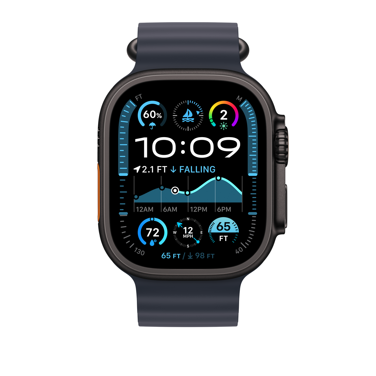 49mm tengerészkék óceán szíj – fekete – natúr titán - iSTYLE HU