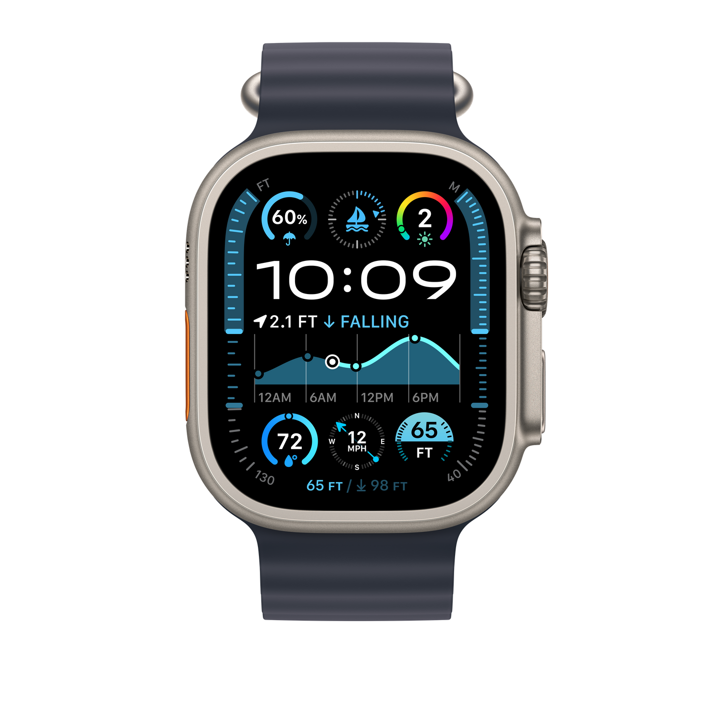 49mm tengerészkék óceán szíj – natúr titán Finish - iSTYLE HU