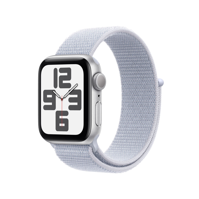 Apple Watch SE GPS 40 mm-es ezüst alumínium tok kék felhős sporthurokkal - egy méret - iSTYLE HU