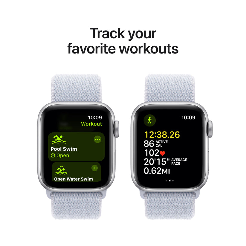 Apple Watch SE GPS 40 mm-es ezüst alumínium tok kék felhős sporthurokkal - egy méret - iSTYLE HU