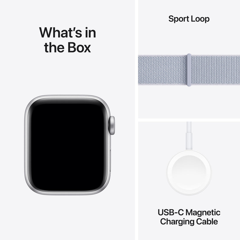 Apple Watch SE GPS + cellás 40 mm-es ezüst alumínium tok kék felhős sporthurokkal - iSTYLE HU