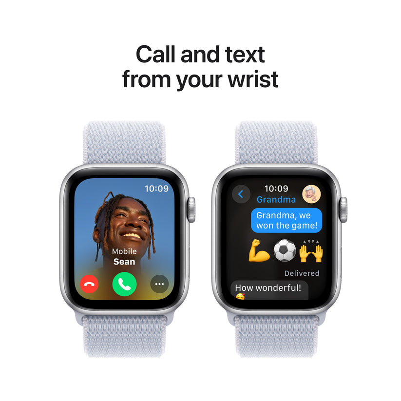 Apple Watch SE GPS 44 mm-es ezüst alumínium tok kék felhős sporthurokkal - iSTYLE HU