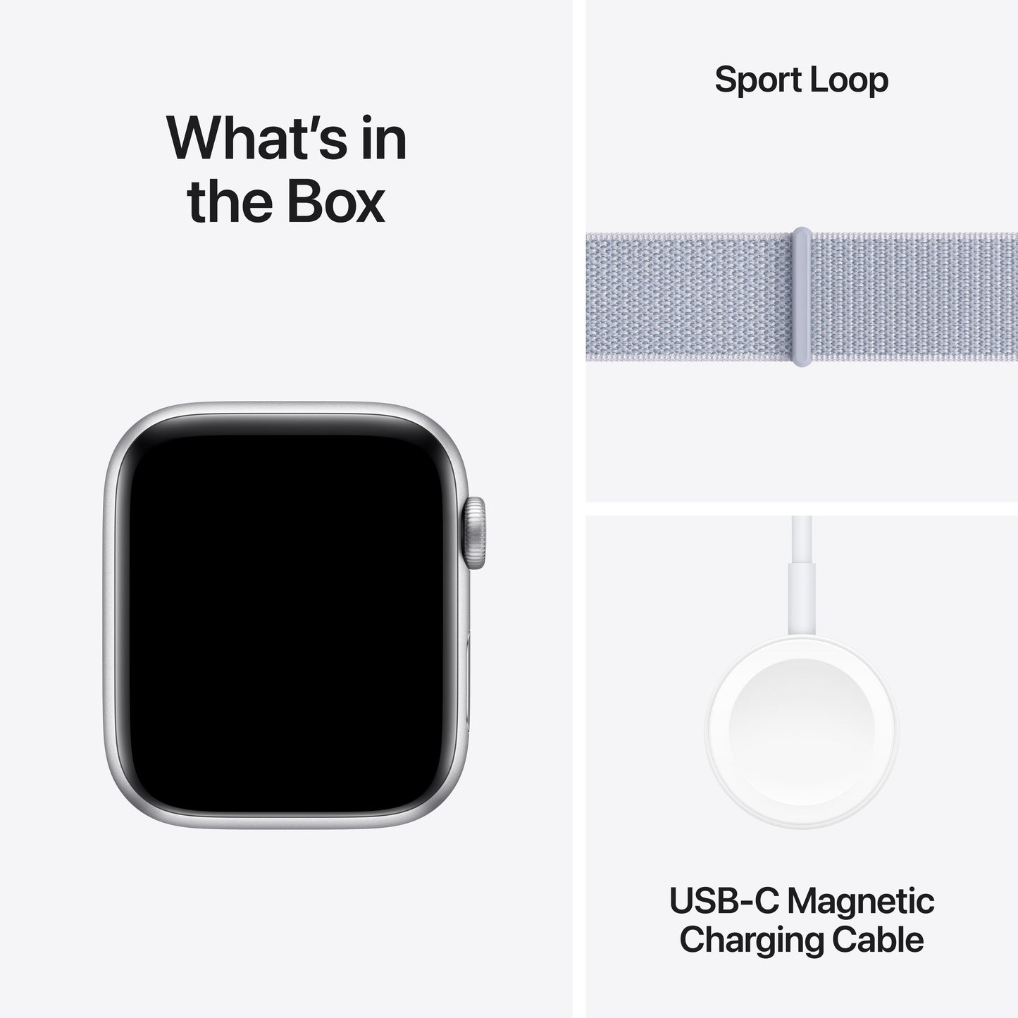 Apple Watch SE GPS 44 mm-es ezüst alumínium tok kék felhős sporthurokkal - iSTYLE HU