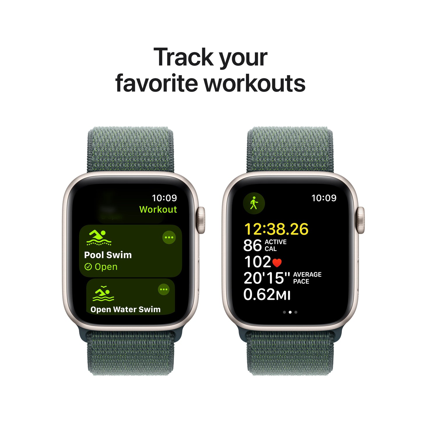 Apple Watch SE GPS 44 mm-es Starlight alumínium tok, Lake Green Sport hurokkal - iSTYLE HU