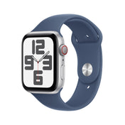 Apple Watch SE GPS + cellás 44 mm-es ezüst alumínium tok farmer sportszíjjal - S/M - iSTYLE HU