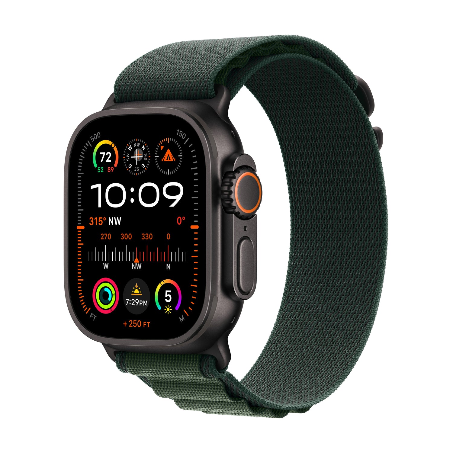 Apple Watch Ultra 2 GPS + Cellular 49 mm-es fekete titán tok sötétzöld Alpesi pánttal - M - iSTYLE HU