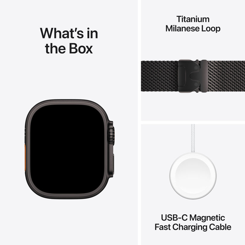 Apple Watch Ultra 2 GPS + Cellular 49 mm-es fekete titán tok fekete titán Milánói szíjjal - kicsi - iSTYLE HU