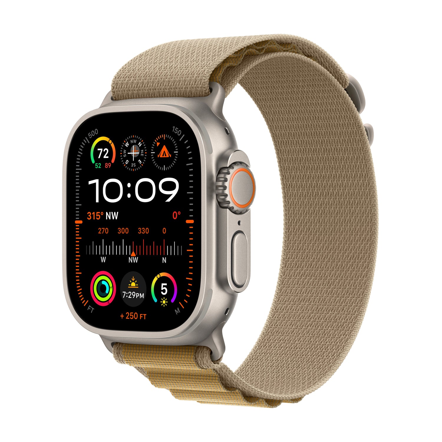 Apple Watch Ultra 2 GPS + Cellular 49 mm-es természetes titán tok, drapp Alpesi pánttal - M - iSTYLE HU