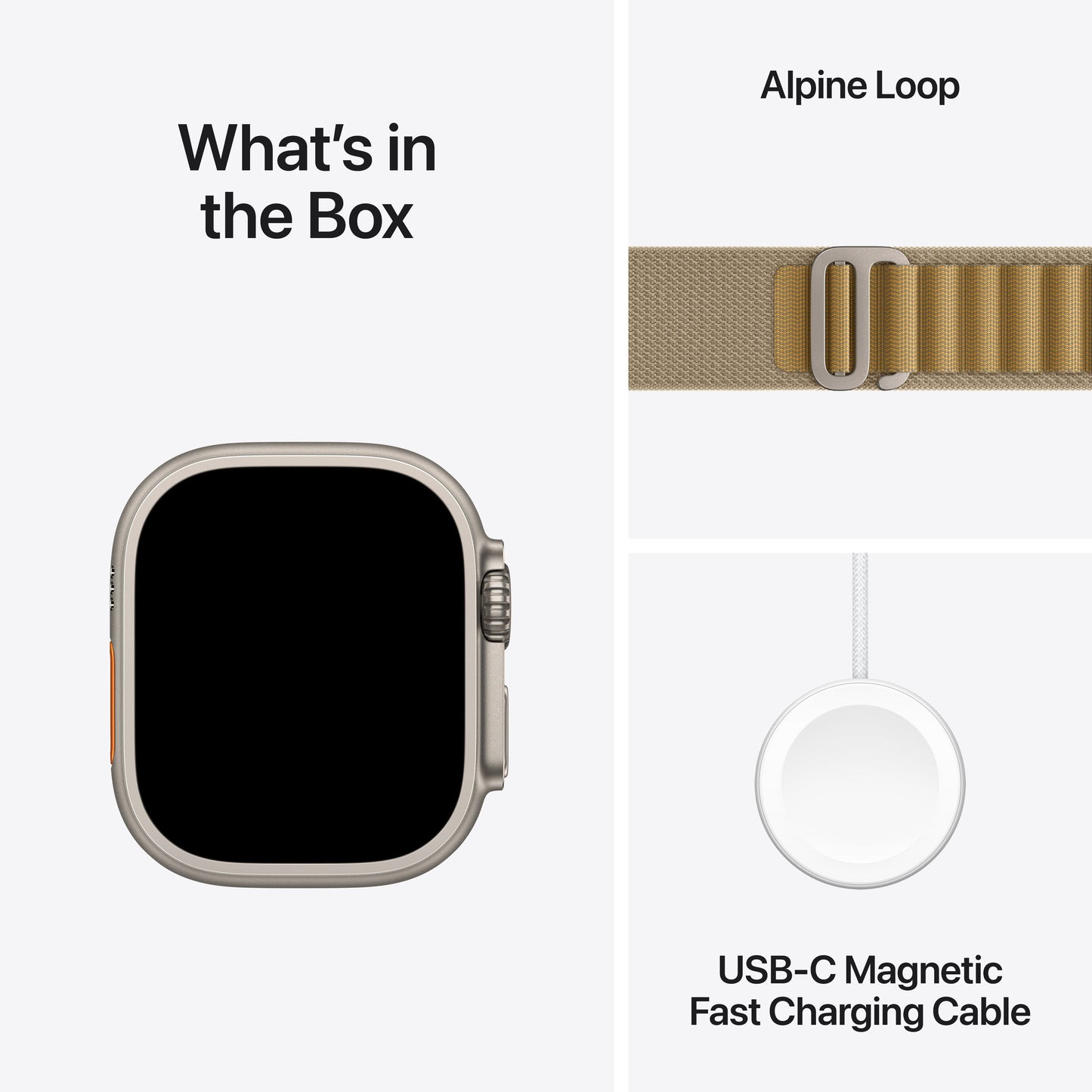 Apple Watch Ultra 2 GPS + Cellular 49 mm-es természetes titán tok, drapp Alpesi pánttal - M - iSTYLE HU