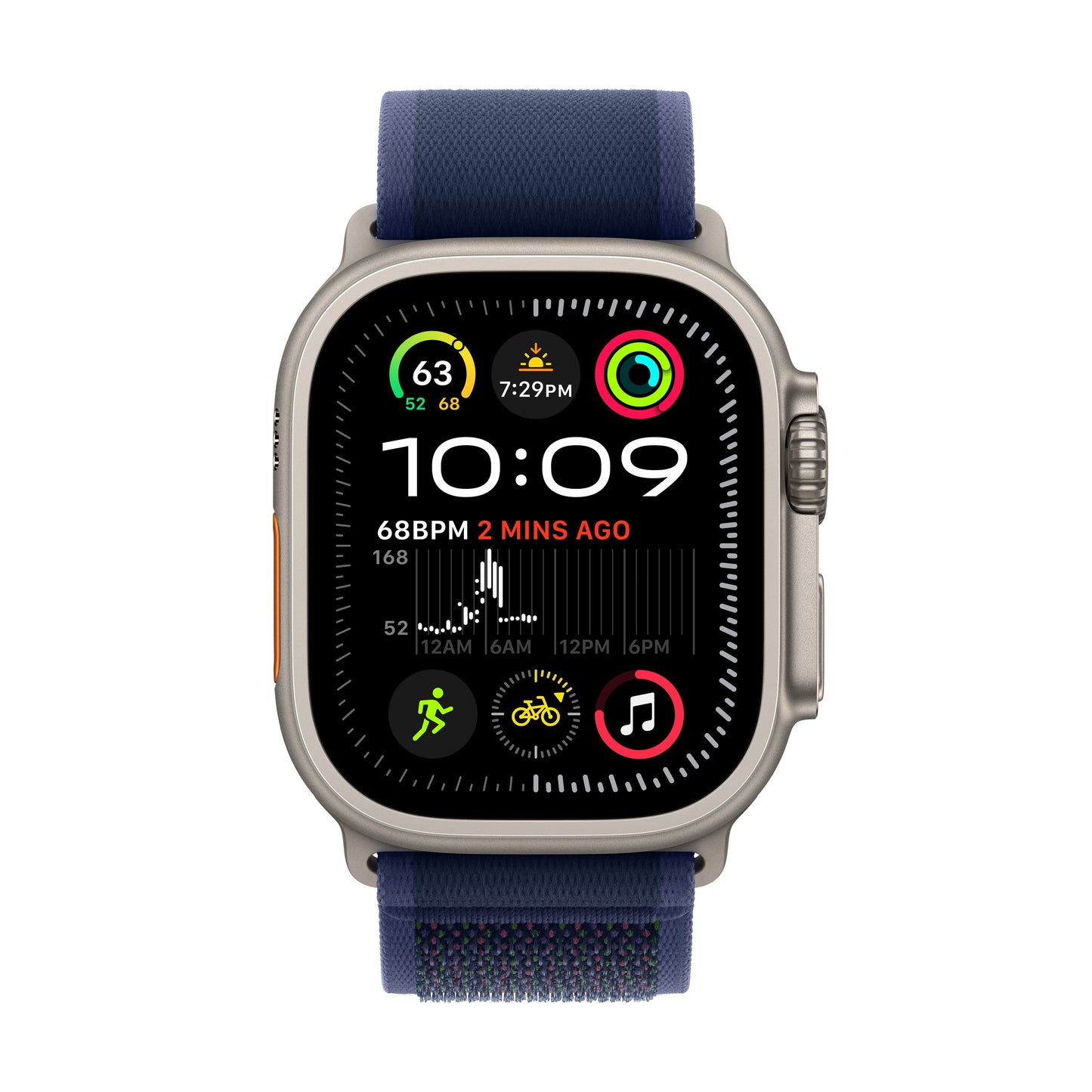 Apple Watch Ultra 2 GPS + Cellular 49 mm-es természetes titán tok kék Terep pánttal - S/M - iSTYLE HU