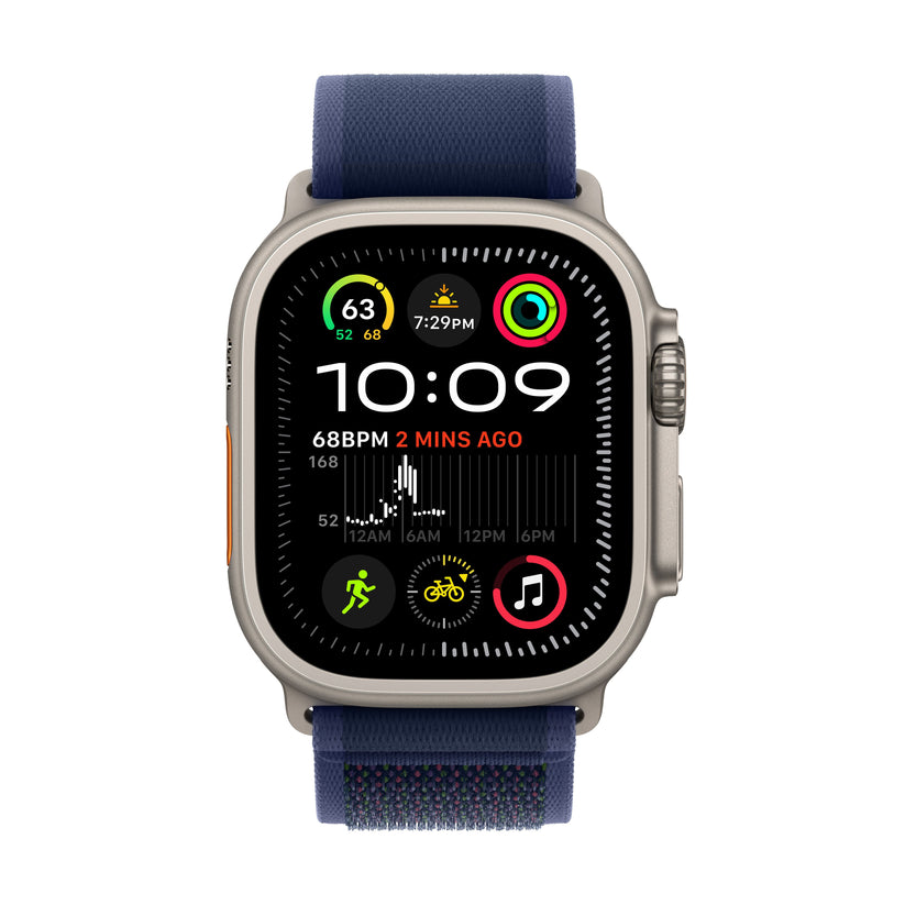 Apple Watch Ultra 2 GPS + Cellular 49 mm-es természetes titán tok kék Terep pánttal - S/M - iSTYLE HU