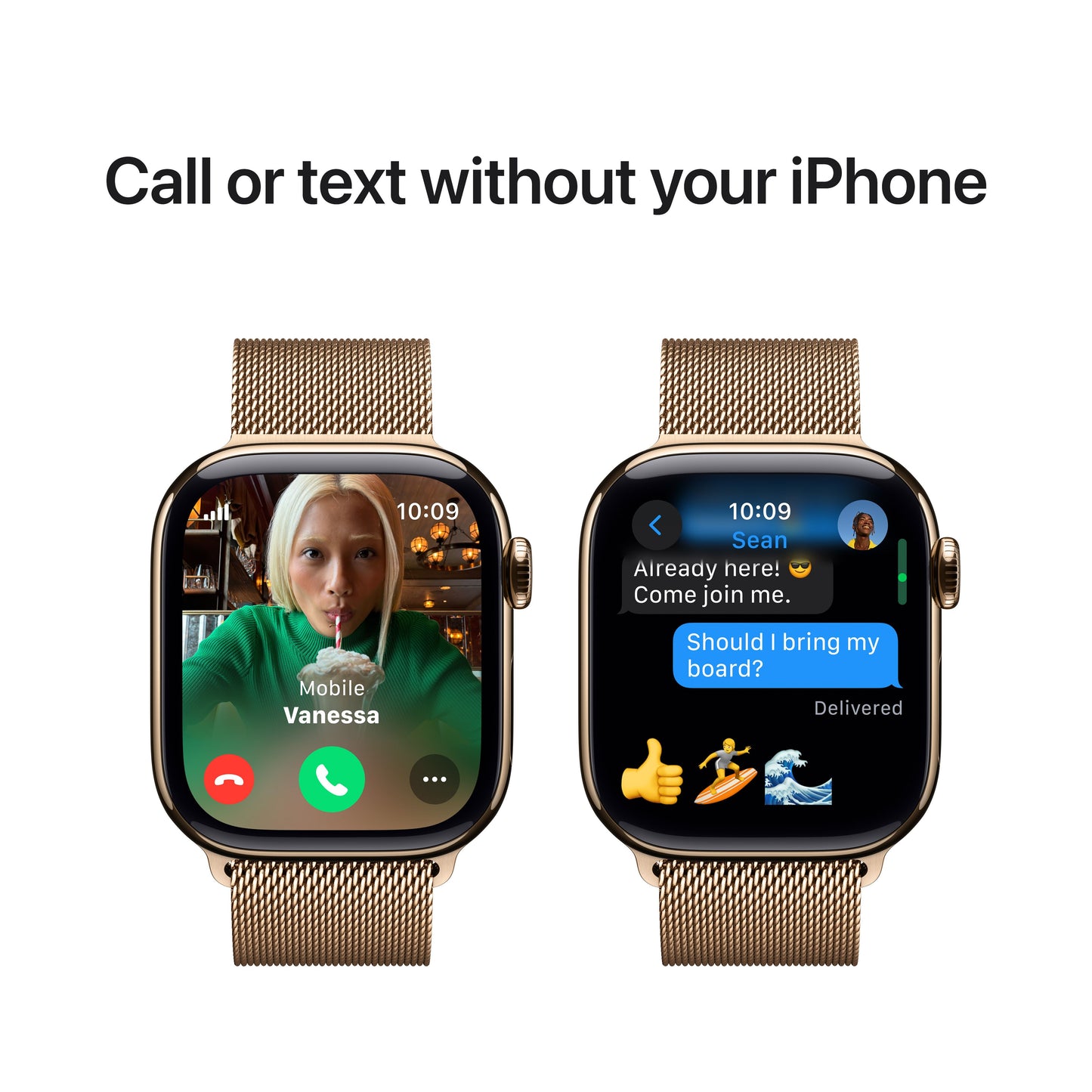 Apple Watch Series 10 GPS + cellás 42 mm-es arany titán tok arany Milanese hurokkal - iSTYLE HU