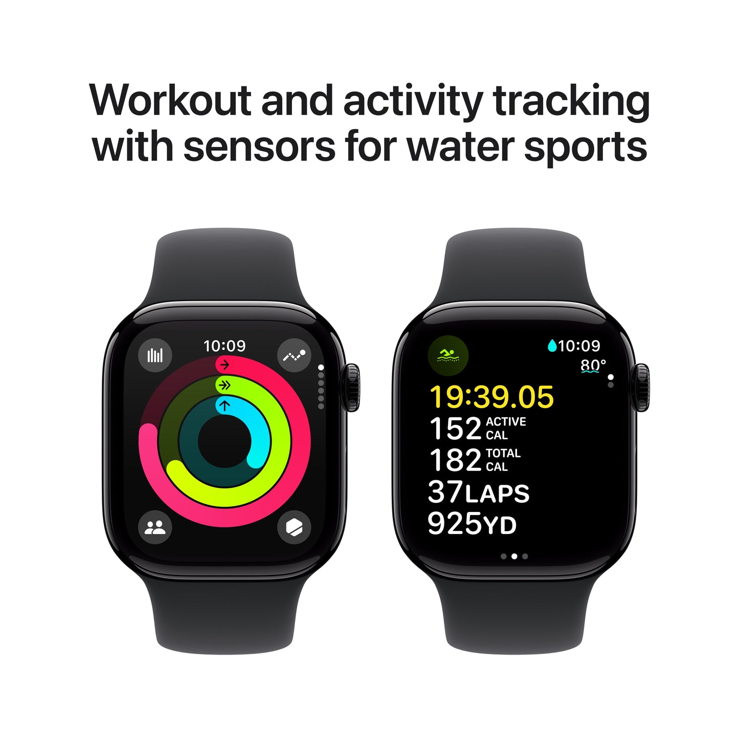 Apple Watch Series 10 GPS + cellás 42 mm-es Jet Black alumínium tok fekete sportszíjjal - S/M - iSTYLE HU