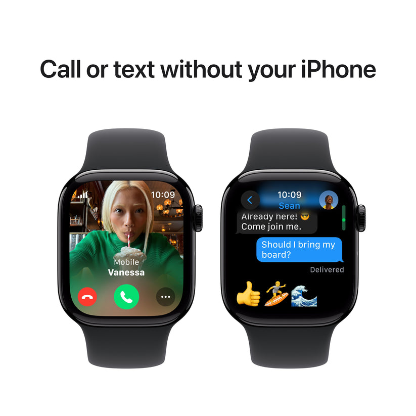 Apple Watch Series 10 GPS + cellás 42 mm-es Jet Black alumínium tok fekete sportszíjjal - M/L - iSTYLE HU