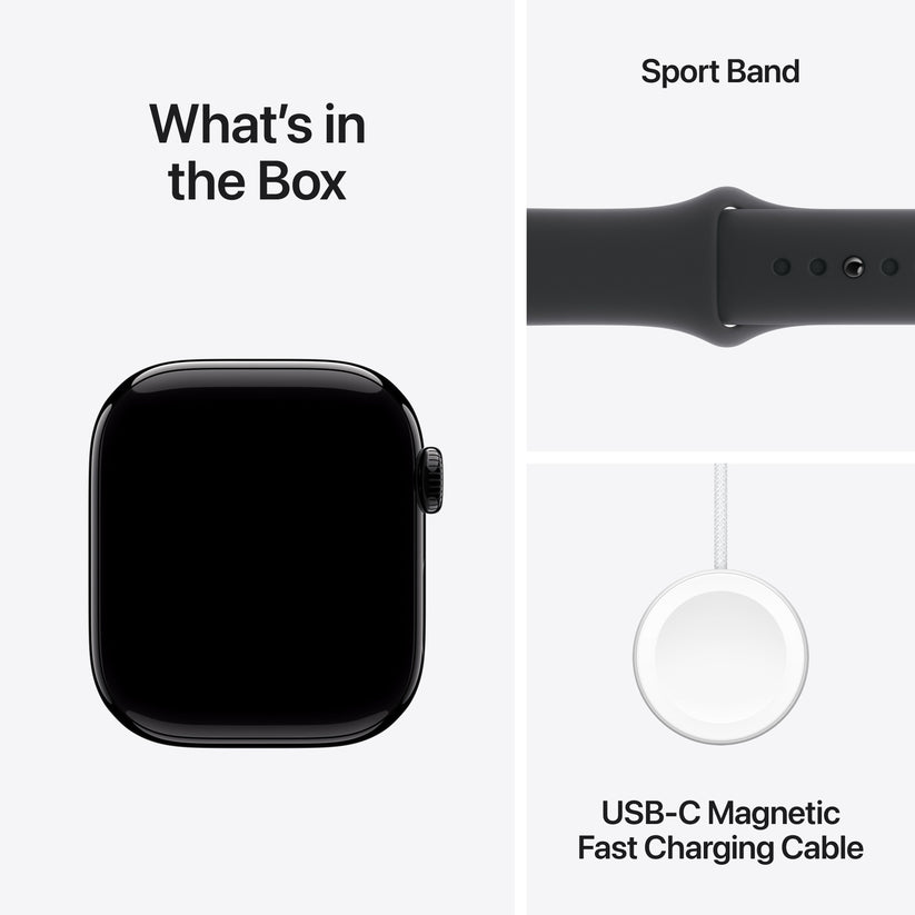 Apple Watch Series 10 GPS + cellás 42 mm-es Jet Black alumínium tok fekete sportszíjjal - S/M - iSTYLE HU