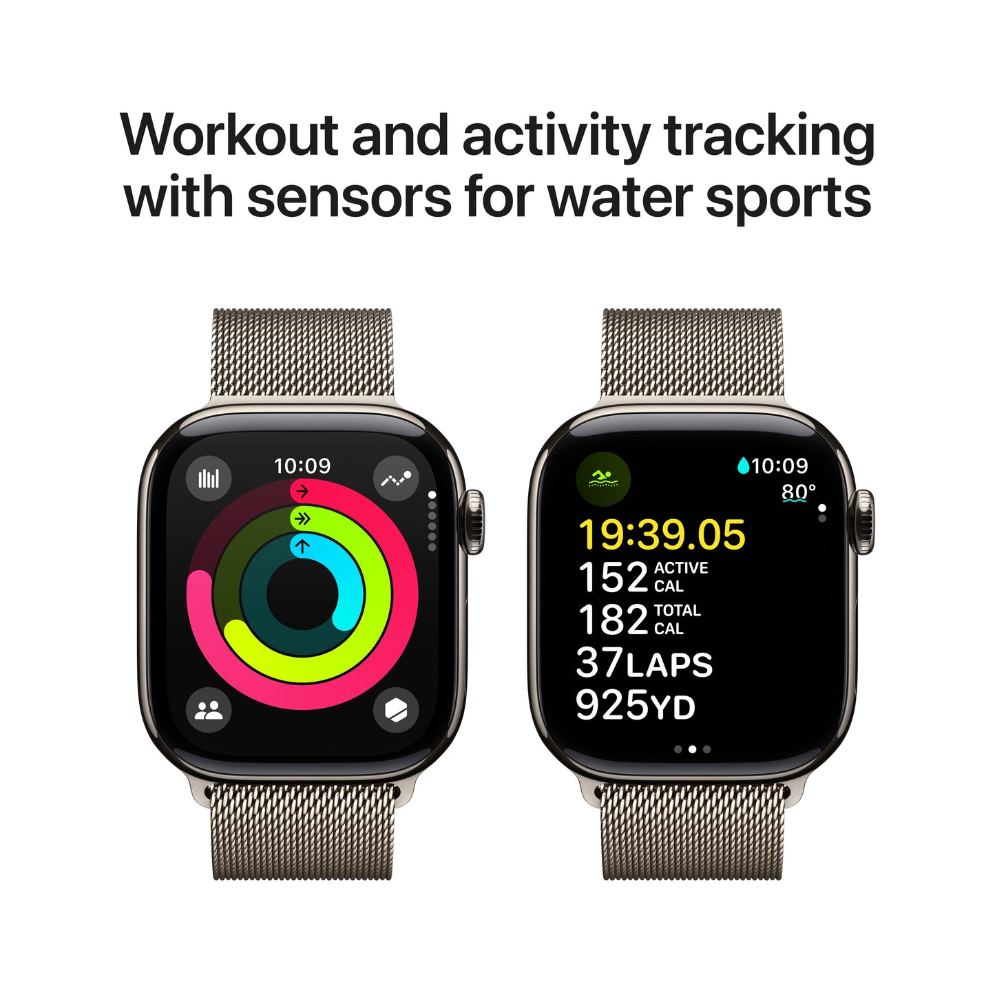 Apple Watch Series 10 GPS + cellás 42 mm-es természetes titán tok természetes milánói hurokkal - iSTYLE HU