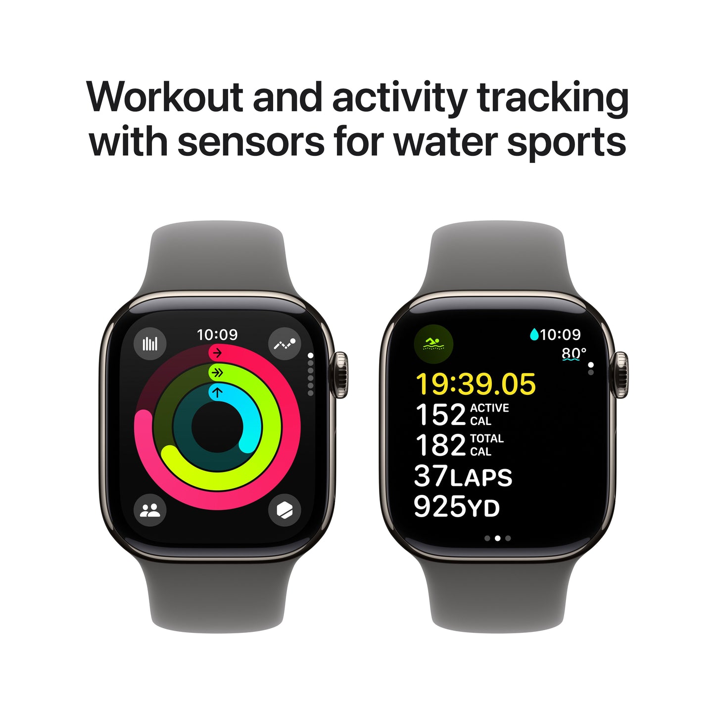 Apple Watch Series 10 GPS + cellás 42 mm-es természetes titán tok kőszürke sportszíjjal - S/M - iSTYLE HU