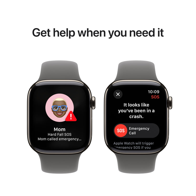 Apple Watch Series 10 GPS + cellás 42 mm-es természetes titán tok kőszürke sportszíjjal - S/M - iSTYLE HU