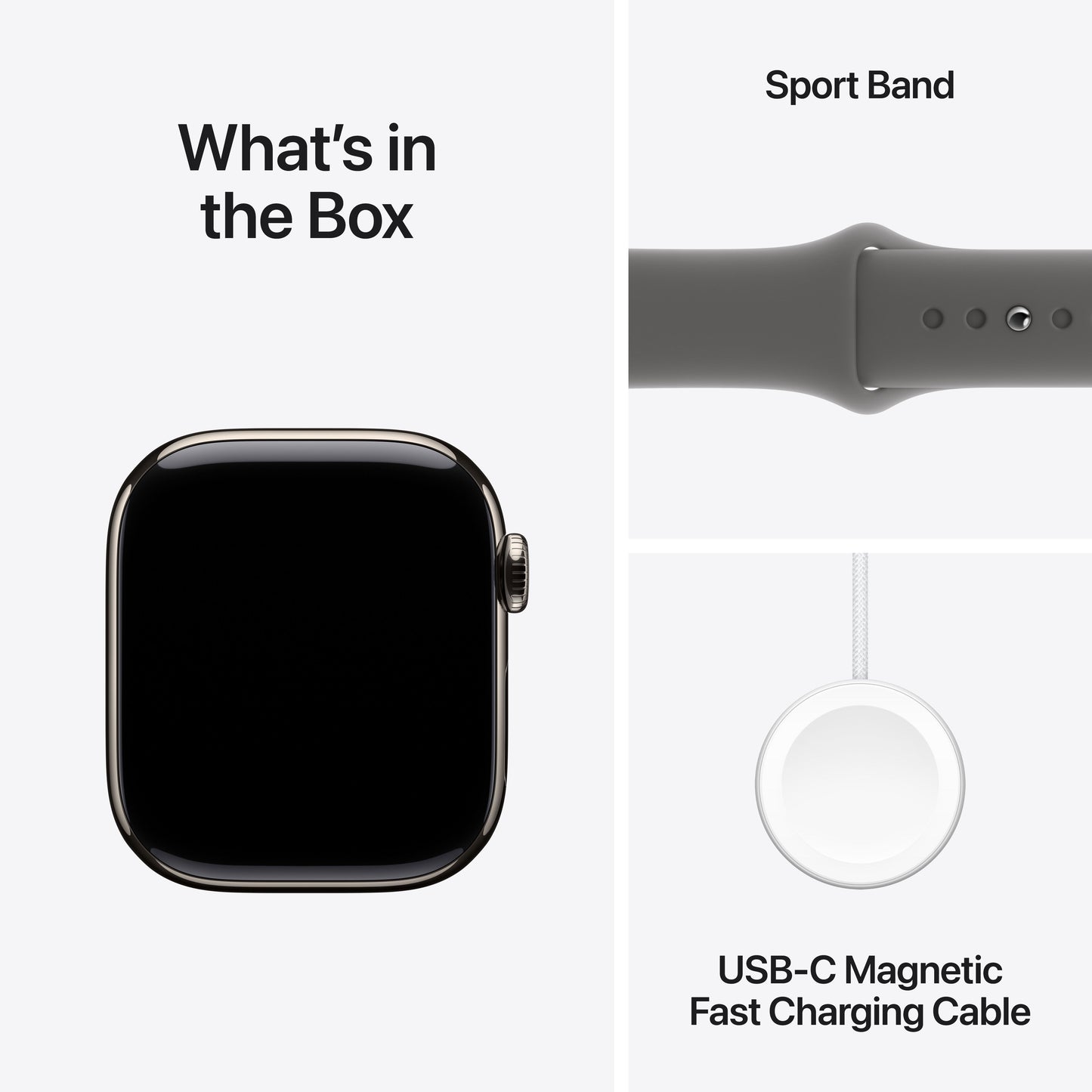 Apple Watch Series 10 GPS + cellás 42 mm-es természetes titán tok kőszürke sportszíjjal - S/M - iSTYLE HU