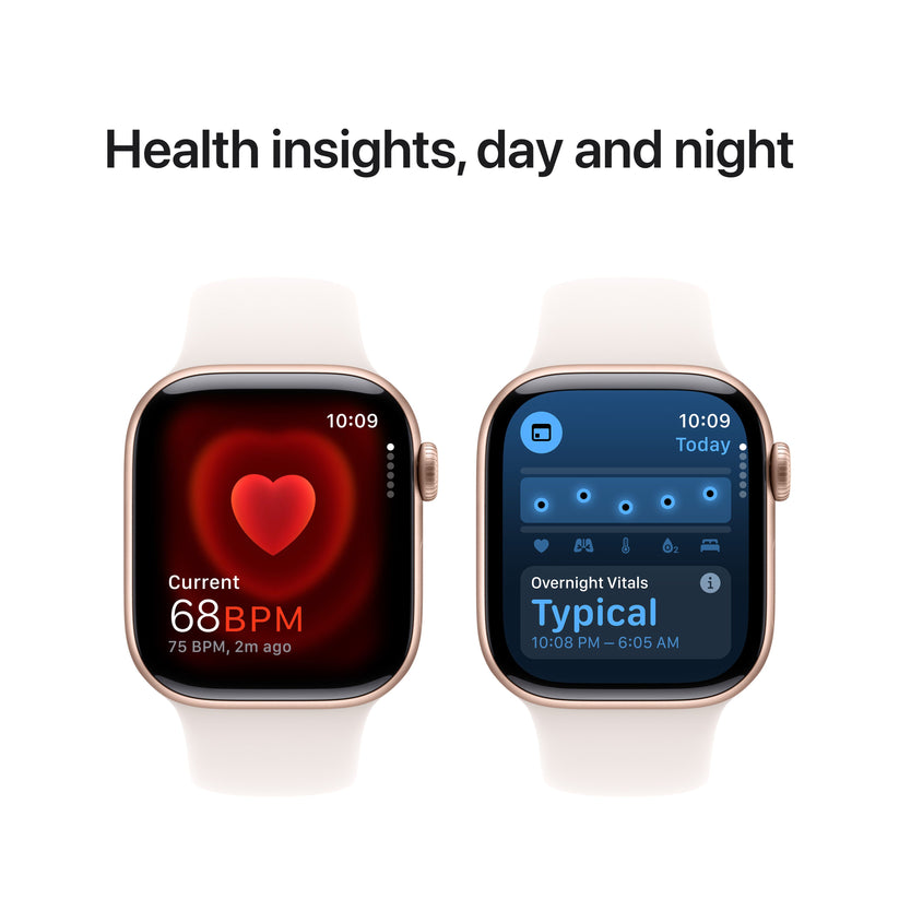 Apple Watch Series 10 GPS + cellás 42 mm-es rózsa arany alumínium tok világos pirosító sportszíjjal - M/L - iSTYLE HU