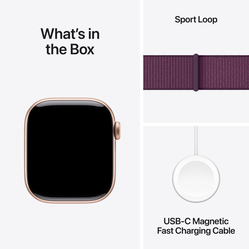 Apple Watch Series 10 GPS + cellás 42 mm-es Rose Gold alumínium tok Plum Sport hurokkal - iSTYLE HU
