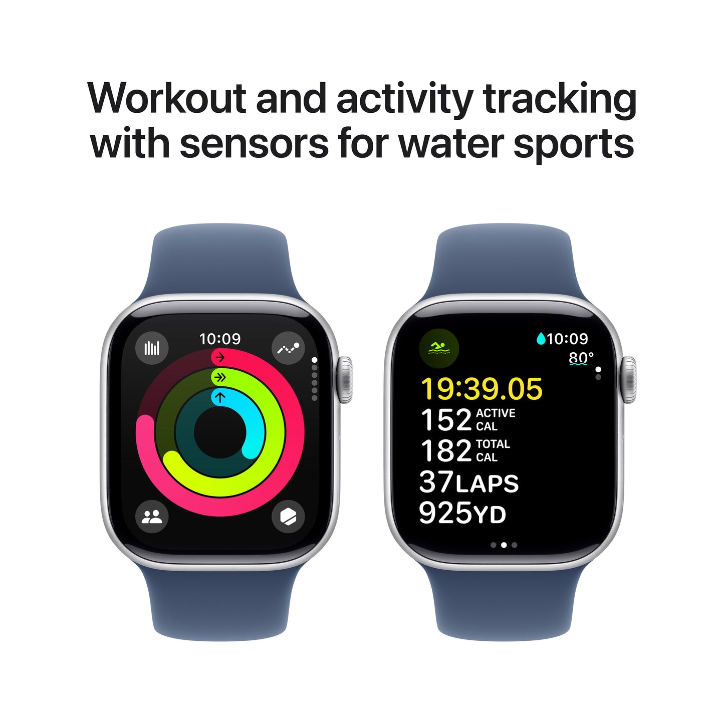 Apple Watch Series 10 GPS + cellás 42 mm-es ezüst alumínium tok farmer sportszíjjal - S/M - iSTYLE HU