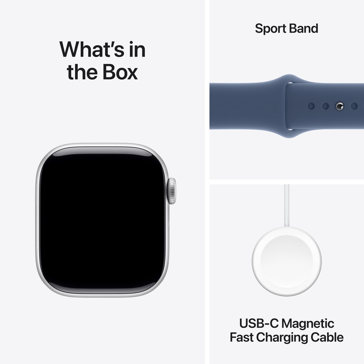 Apple Watch Series 10 GPS + cellás 42 mm-es ezüst alumínium tok farmer sportszíjjal - S/M - iSTYLE HU