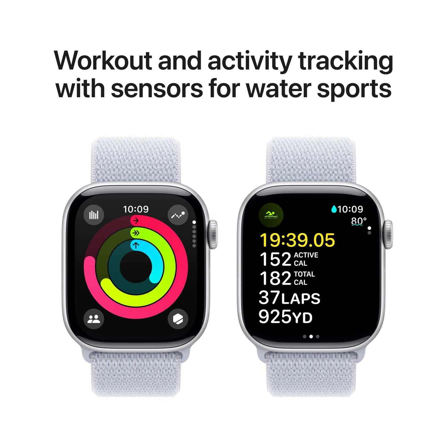 Apple Watch Series 10 GPS + cellás 42 mm-es ezüst alumínium tok kék felhős sporthurokkal - iSTYLE HU