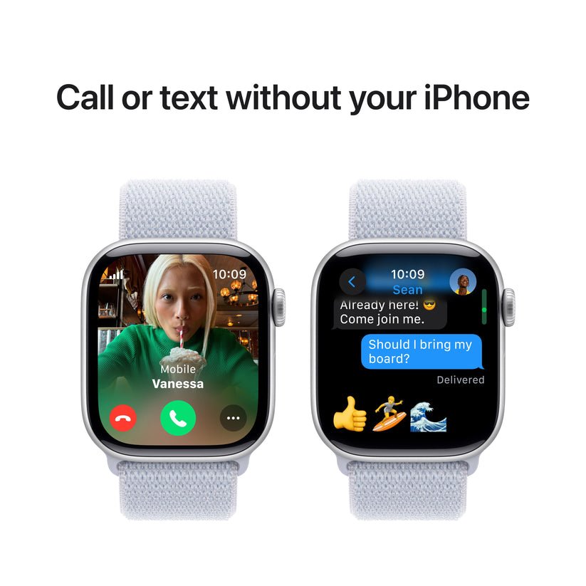 Apple Watch Series 10 GPS + cellás 42 mm-es ezüst alumínium tok kék felhős sporthurokkal - iSTYLE HU
