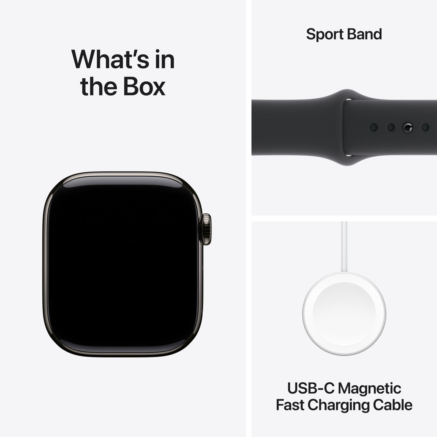 Apple Watch Series 10 GPS + cellás 42 mm-es pala titán tok fekete sportpánttal - S/M - iSTYLE HU