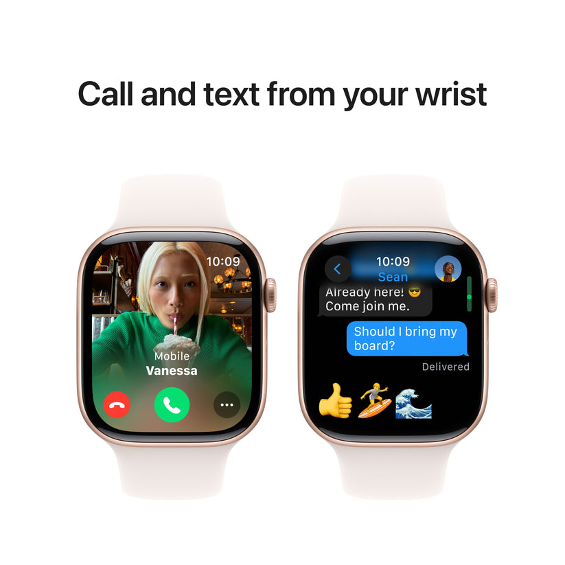 Apple Watch Series 10 GPS 46 mm-es rózsaarany alumínium tok világos pirosító sportszíjjal - S/M - iSTYLE HU