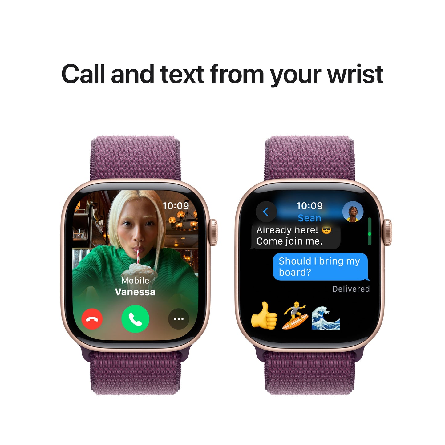 Apple Watch Series 10 GPS 46 mm-es Rose Gold alumínium tok Plum Sport hurokkal - iSTYLE HU