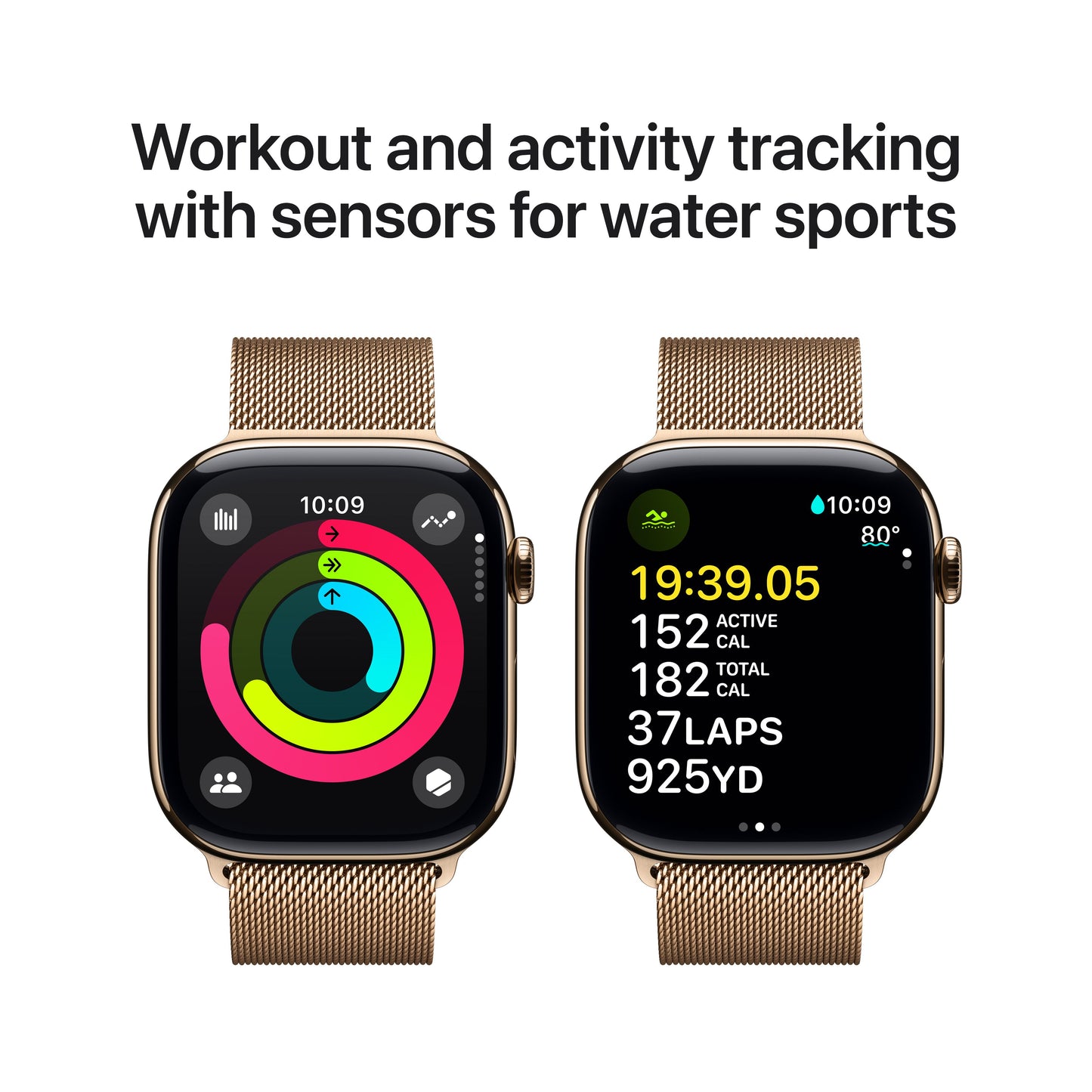 Apple Watch Series 10 GPS + cellás 46 mm-es arany titán tok arany Milanese hurokkal - M/L - iSTYLE HU