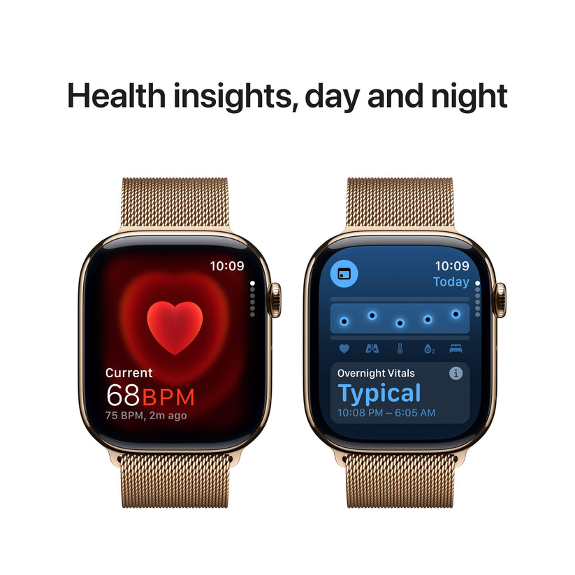Apple Watch Series 10 GPS + cellás 46 mm-es arany titán tok arany Milanese hurokkal - M/L - iSTYLE HU
